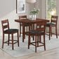 Valor Living Carlson 5-Piece Square Counter Height Dining Set in Walnut, , large