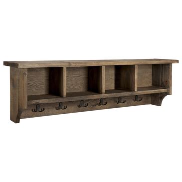 Timberlake Pomona 48" Storage Wall Shelf with Coat Hook in Natural, , large