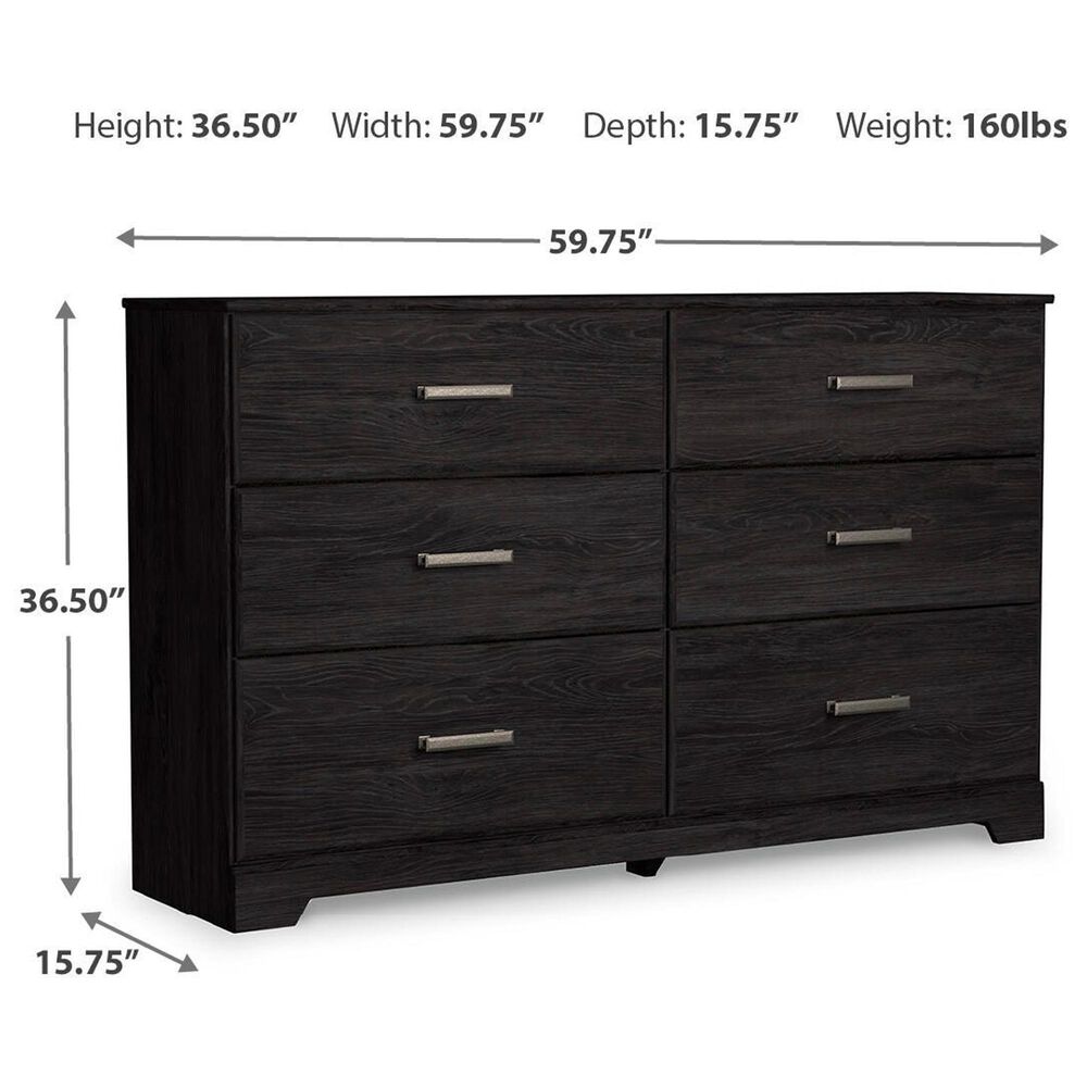 Ashley Belachime Full Panel Bed with Dresser Chest and 2 Nightstands in Dark Charcoal, , large
