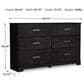 Ashley Belachime Full Panel Bed with Dresser Chest and 2 Nightstands in Dark Charcoal, , large
