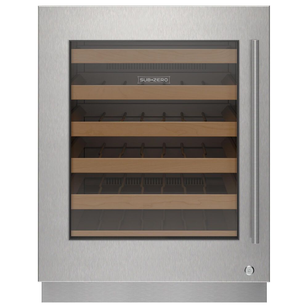 Sub-Zero 24" ADA Undercounter Left Hinge Glass Door Panel with Tubular Handle and Lock in Stainless Steel, , large