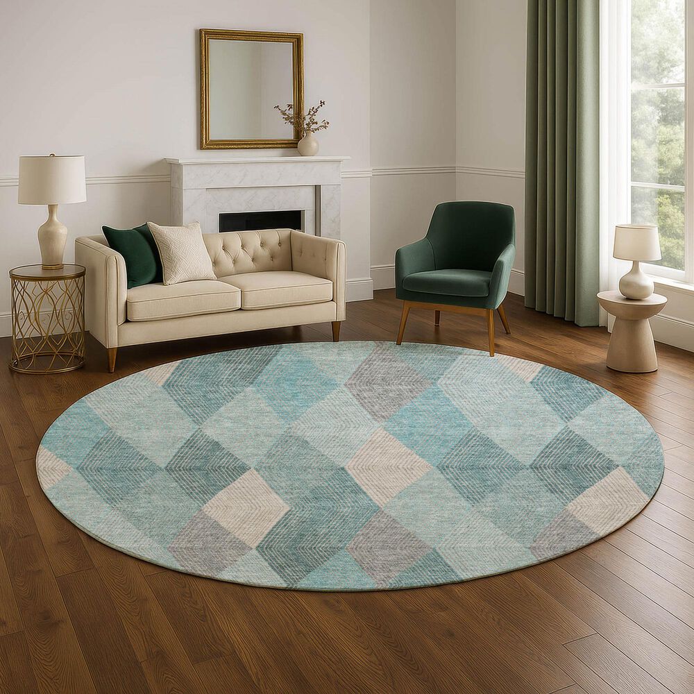 Dalyn Rug Company The Reserve TR11 Turquoise 8&#39; Round Indoor/Outdoor Area Rug, , large