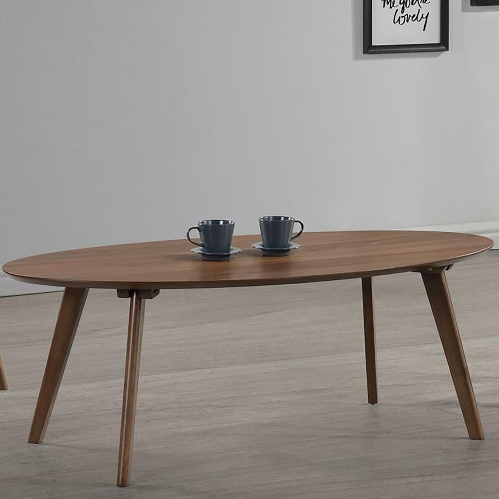Mayberry Hill Razor 47&quot; Oval Cocktail Table in Walnut, , large