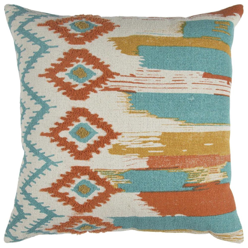 Rizzy Home 20" x 20" Pillow Cover in Orange and Turquoise, , large