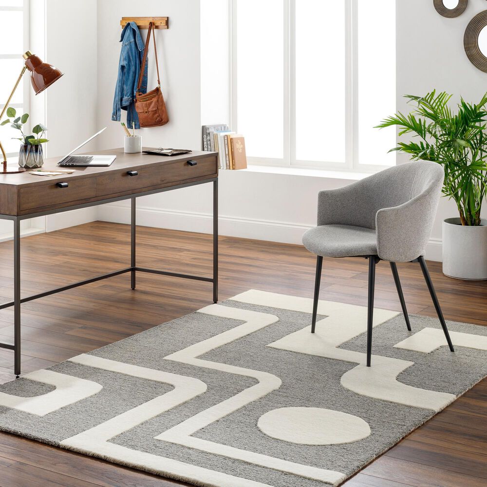 Surya Brook BKO2302 9&#39; x 12&#39; Beige and Charcoal Area Rug, , large