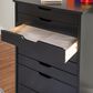 Linon Home Decor Cary 8-Drawer Rolling Cart in Black, , large