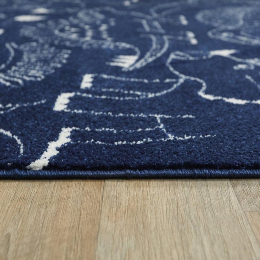 Balta Rugs Parker Dinosaur 3&#39;11&quot; x 5&#39;7&quot; Navy Kids Area  Rug, , large