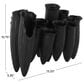 Maple and Jade Floral Inspired Abstract Decorative Vase with Linear Grooves and 10 Openings in Sleek Black, , large