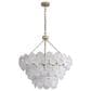 Golden Lighting Cascada 3-Tier 11-Light Pendant with Cirrus Cloud Glass Shade in Aegean Silver, , large