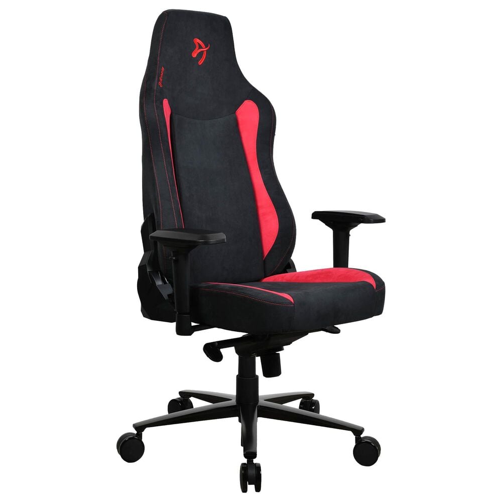 Arozzi Vernazza Supersoft Fabric Gaming Chair in Black and Red, , large