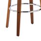 LumiSource Gardenia Swivel Fixed-Height Bar Stool with Charcoal Fabric Upholstery in Chrome and Walnut (Set of 2), , large