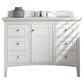 James Martin Vanities Palisades 48" Single Bathroom Vanity in Bright White with 3 cm Carrara White Marble Top and Rectangular Sink, , large