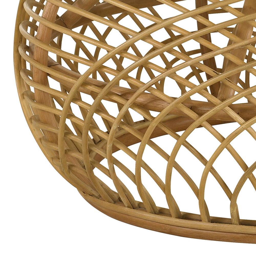 Pacific Landing Dahlia Round Coffee Table in Natural Brown, , large