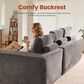 HOMLUX 2-Piece Stationary Right-Facing Chaise with Loveseat and Corduroy Fabric Upholstery in Grey, , large