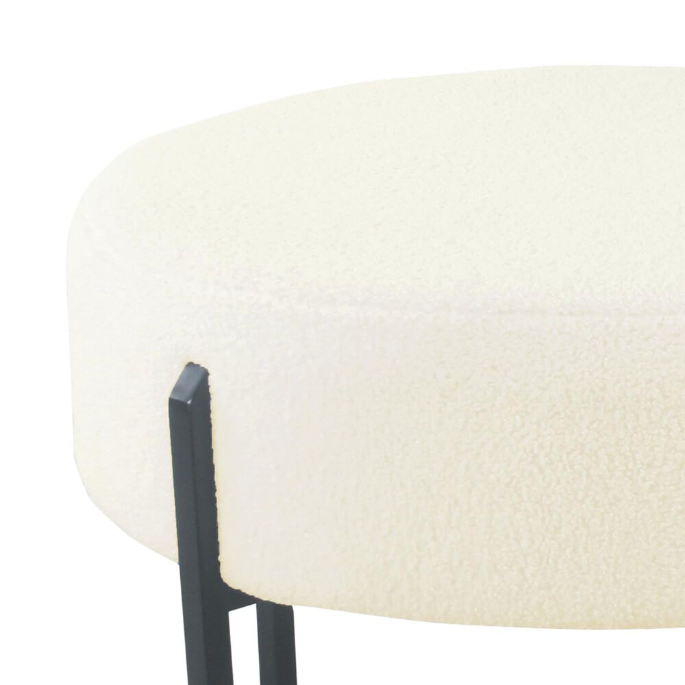 Kinfine HomePop Sherpa Ottoman in Cream, , large