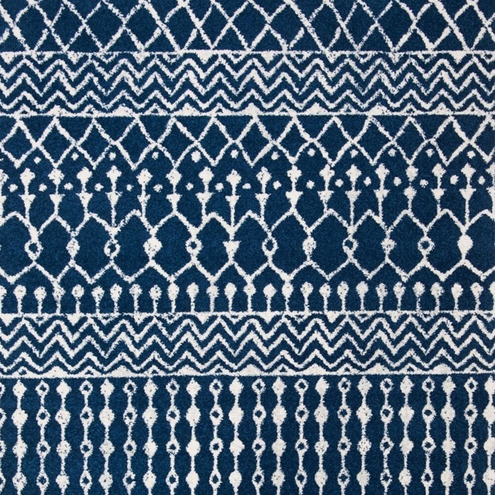 Safavieh Tulum TUL270 6&#39;7&quot; Round Navy and Ivory Area Rug, , large