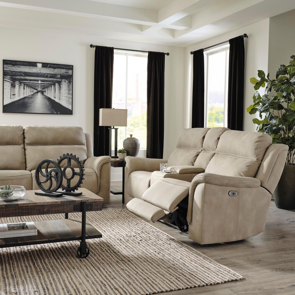 Ashley Next-Gen DuraPella Power Reclining Sofa with Power Headrest in Sand, , large