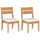 Linon Home Decor Carenen Patio Side Chair with Antique White Cushion in Natural (Set of 2), , large
