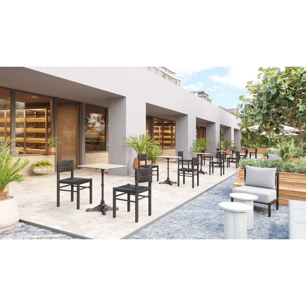 Zuo Modern Alfresco 24" Square Dining Table in Black and Gray - Table Only, , large