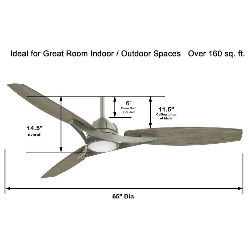 Minka-Aire Molino 65" Indoor/Outdoor Ceiling Fan with LED Light in Burnished Nickel, , large