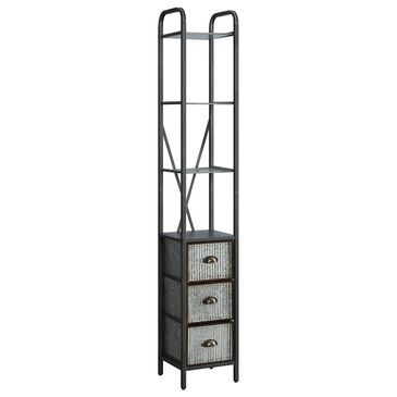 4D Concepts Intek 3-Drawer Tower Storage in Gray and Galvanized, , large