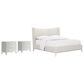Vantage Mezzanine King Upholstered Wingback Bed with 2 Nightstands in Dove Gray, , large