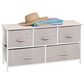 mDesign 5-Drawer Wide Dresser with Fabric Drawers in Linen, , large
