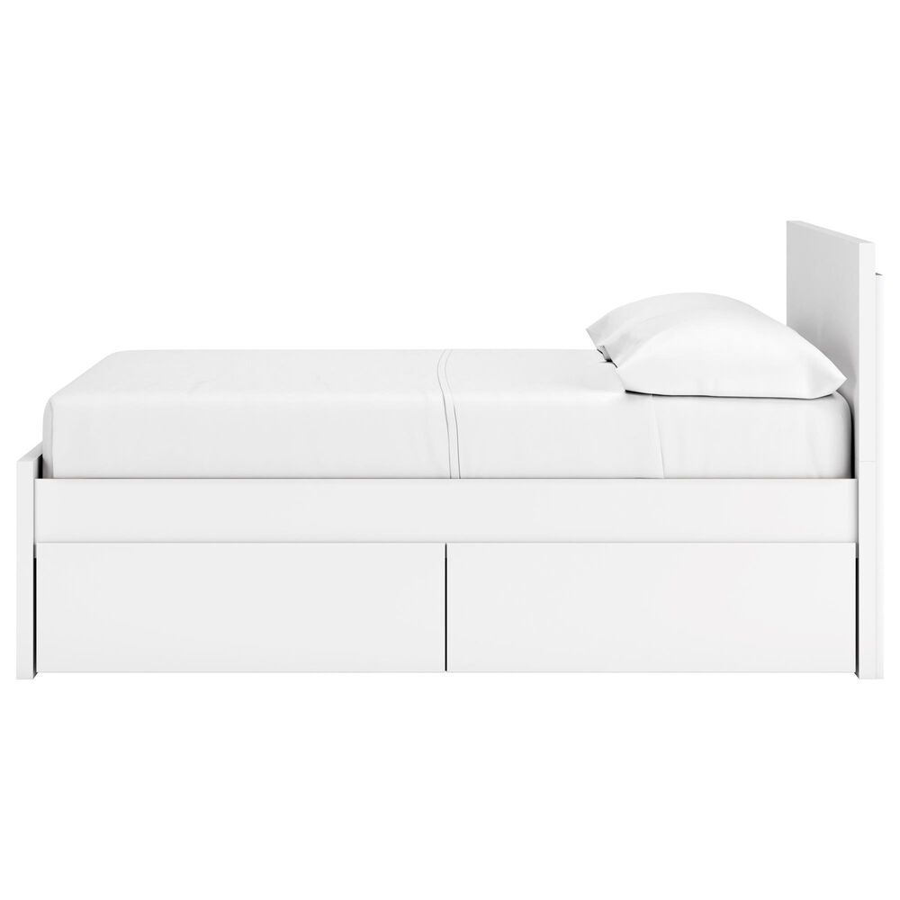 Ashley Onita Full Panel Platform Bed with 2 Side Storage in White, , large