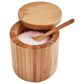 HIC Kitchen Salt Box with Lid and Spoon in Brown, , large