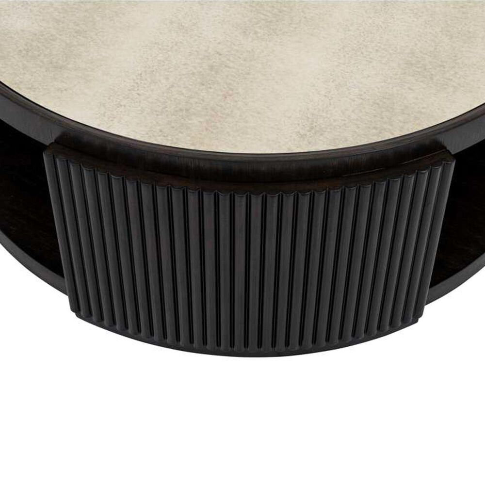 Bassett Mirror Company Rivera Coffee Table in Charcoal Oak and Gold Tinted, , large