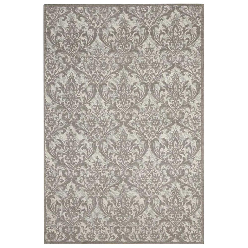 Nourison Damask DAS02 8" x 10" Ivory and Grey Area Rug, , large