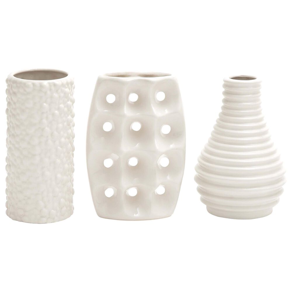 Maple and Jade Assorted Vases in White (Set of 3), , large