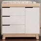 Babyletto Hudson 3 Drawer Changer Dresser in Washed Natural and White, , large