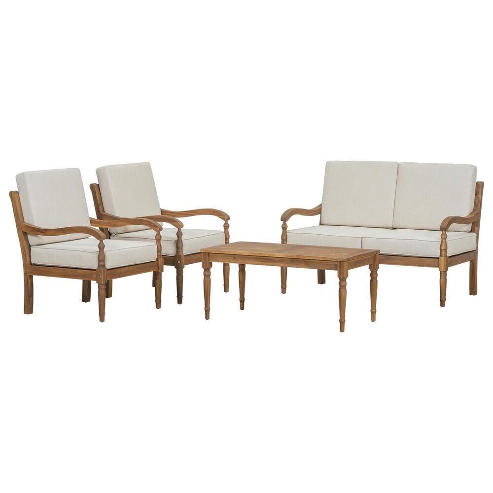 HOMLUX 4-Piece Outdoor Conversation Set in Beige, , large