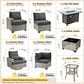 HOMLUX 10-Piece Modular Patio Conversation Set in Black, , large