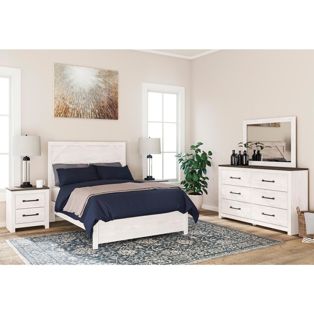 Ashley Gerridan 4 Piece Full Bedroom Set in White and Gray, , large