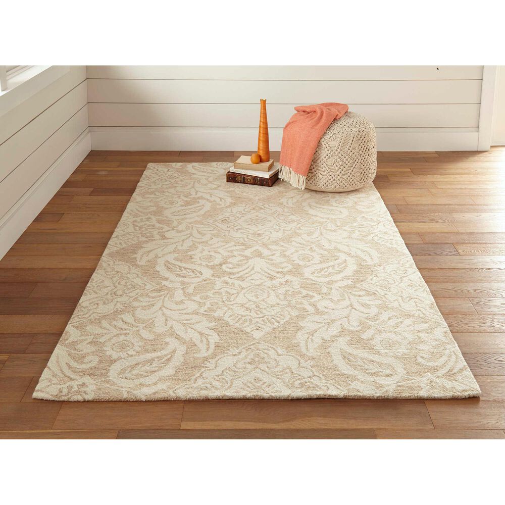 Feizy Belfort 8&#39; x 10&#39; Taupe and Ivory Area Rug, , large