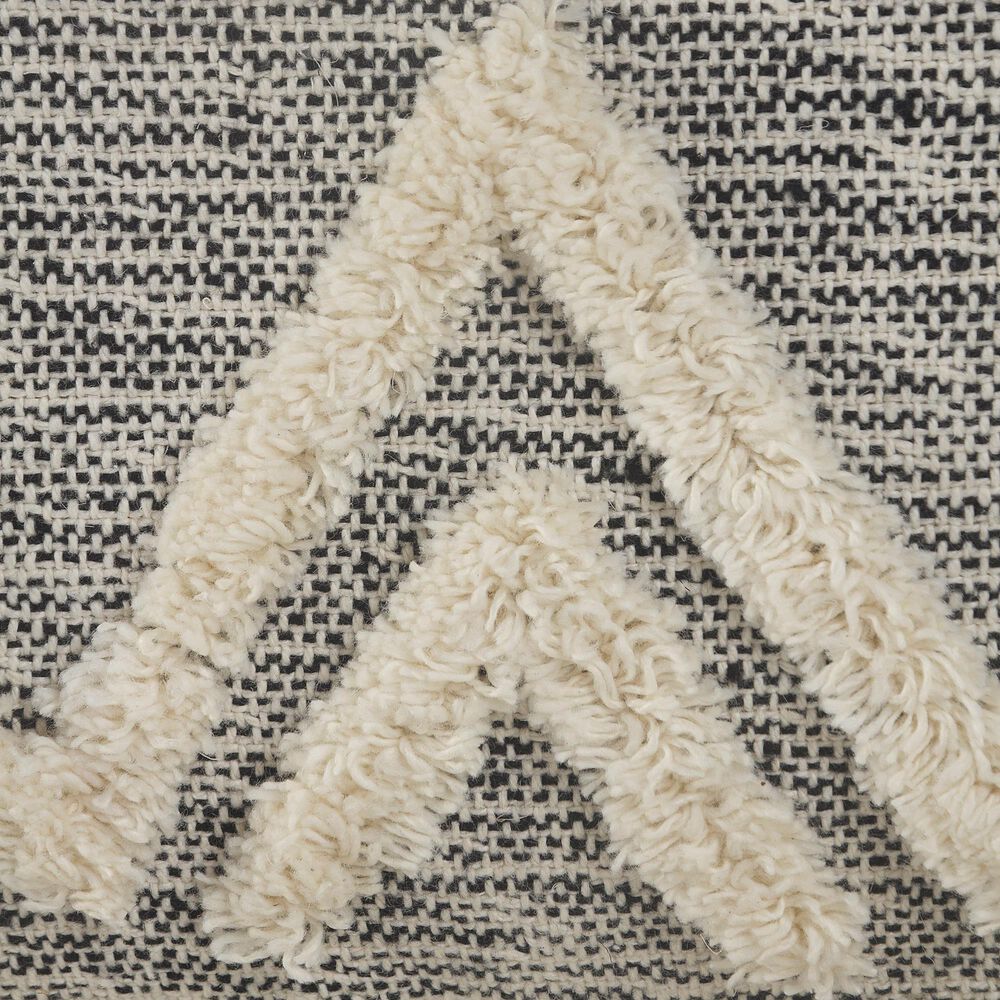 LR Home 16" Square Pouf in Gray and Melange, , large