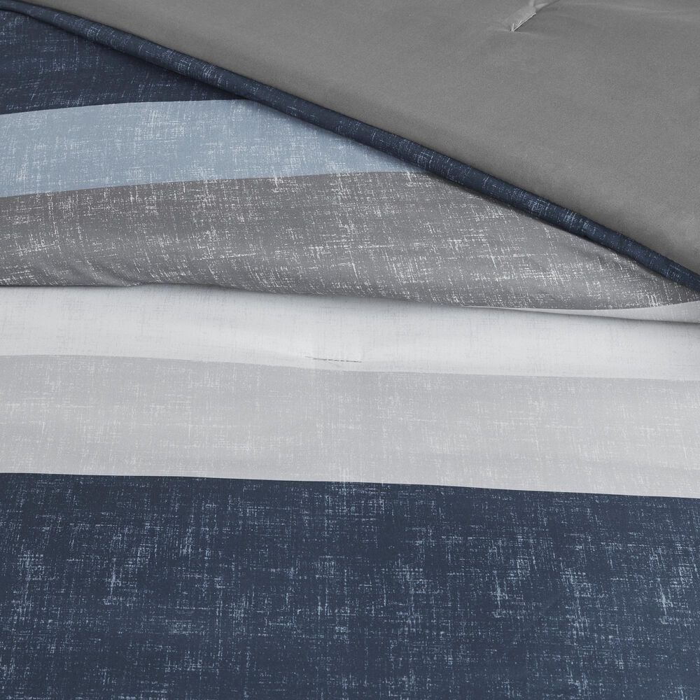 Hampton Park Jaxon 7-Piece Queen Comforter Set with Bed Sheets in Blue and Grey, , large