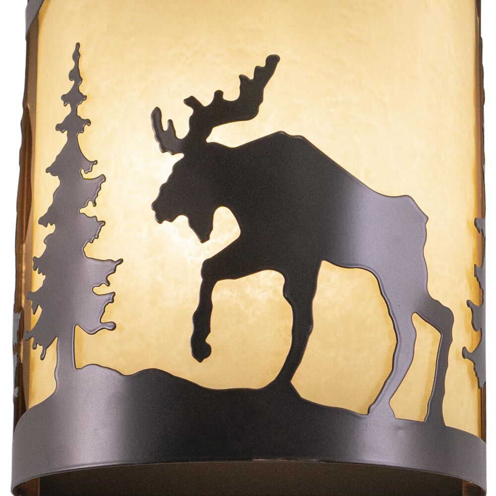 Vaxcel Yellowstone 1-Light Moose Wall Sconce in Burnished Bronze, , large