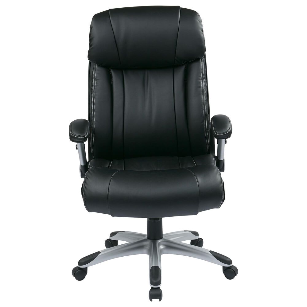 OSP Home Executive Bonded Leather Chair with Black Cushion, , large