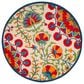 Nourison Aloha Floral 7"10" Round Red and Multicolor Indoor/Outdoor Area Rug, , large