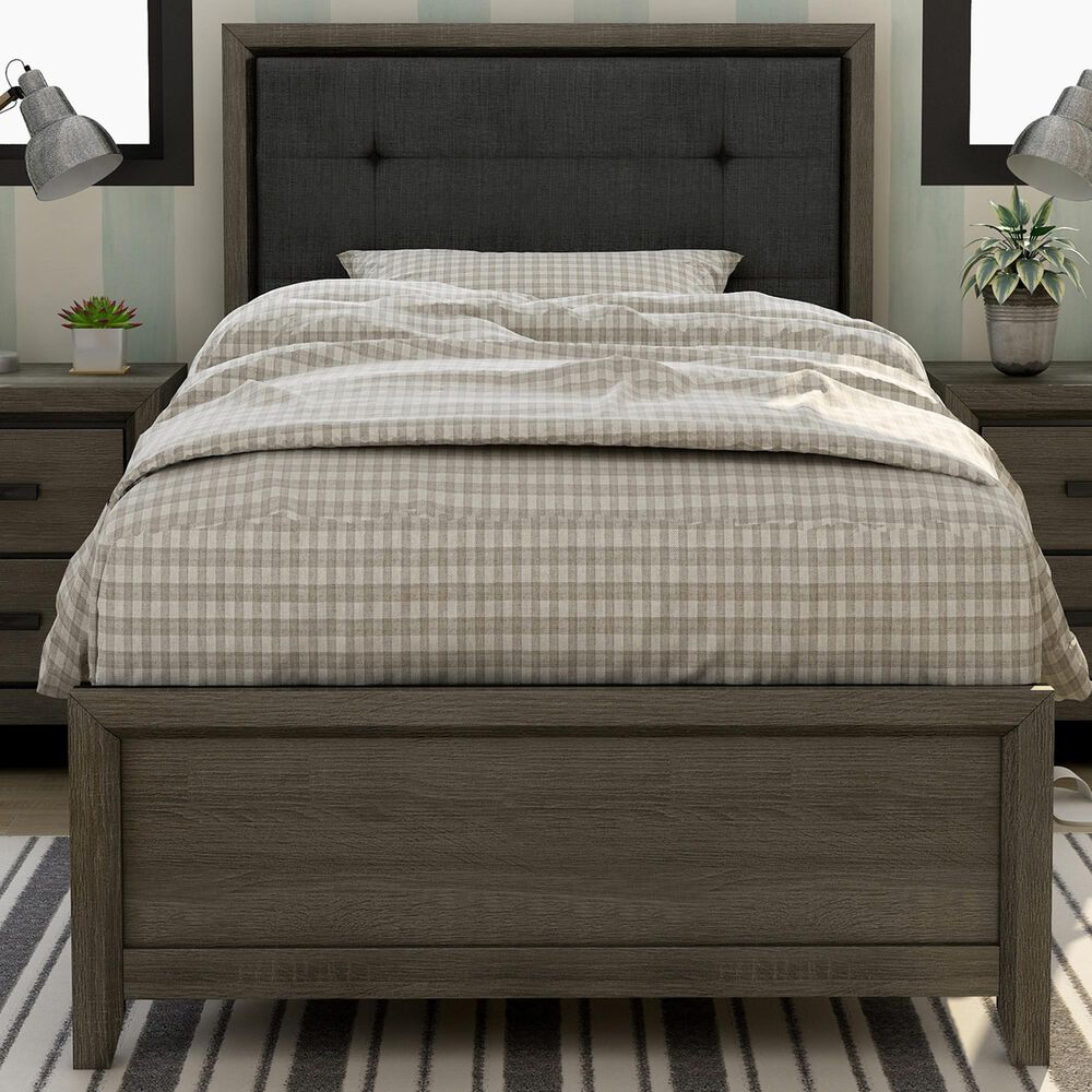 Furniture of America Lyons Twin Panel Bed in Charcoal, , large