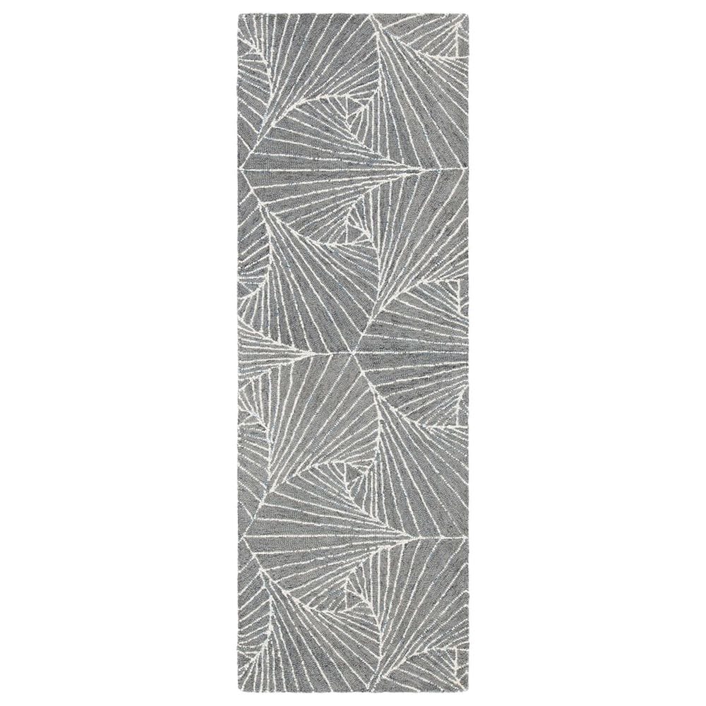 Safavieh Micro-Loop Geometric 2"3" x 8" Grey and Ivory Runner, , large