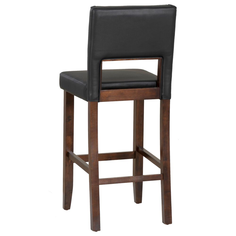 Linon Home Decor Vega Bar Stool with Black Cushion in Espresso, , large