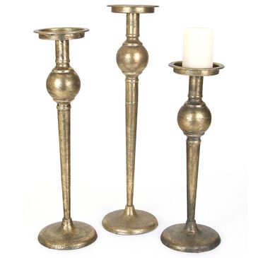 Kalalou Candle Holder in Antique Brass (Set of 3), , large