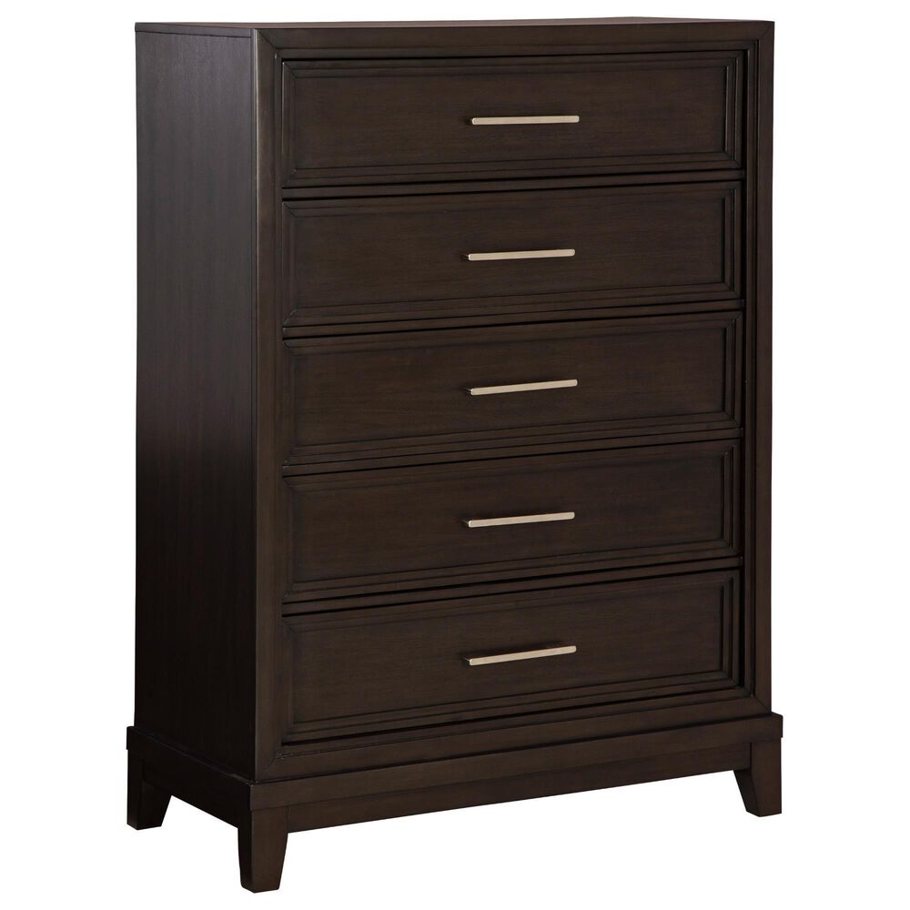 Ashley Neymorton 5-Drawer Chest in Dark Grayish Brown, , large