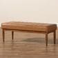 Baxton Studio Daymond Dining Bench with Tan Cushion in Walnut Brown, , large