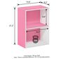 HOMLUX 2-Tier Cube Compact Storage Shelf Organizer Bookcase in Pink and White, , large
