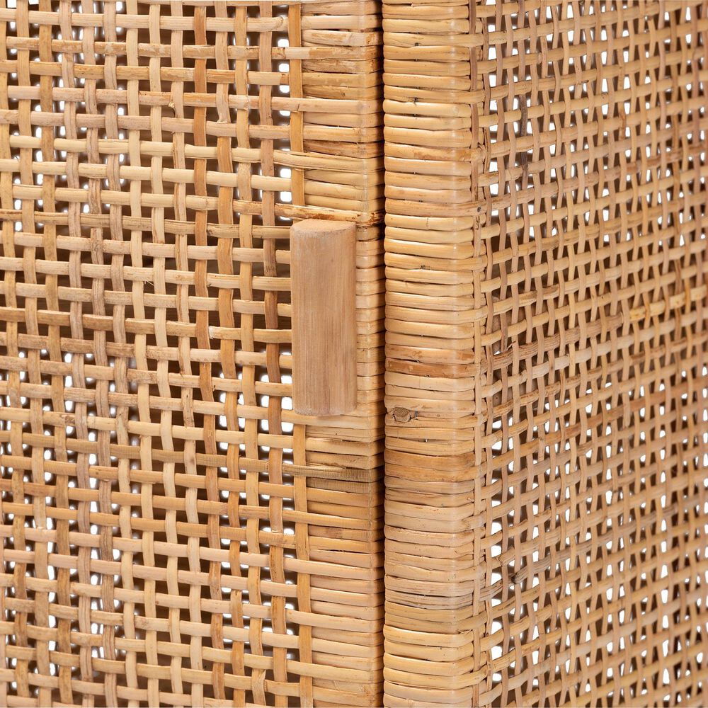 Baxton Studio Vivan 1-Door Nightstand in Natural Brown, , large